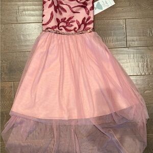 Rare Editions Pink and Burgundy Formal Kids Dress
